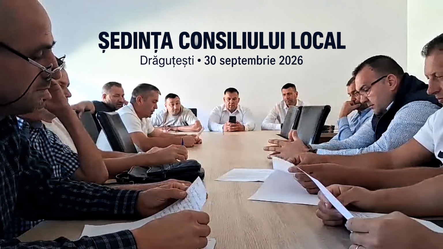 Coperta editorială pentru ședința Consiliului Local Drăguțești din 30 septembrie 2026
